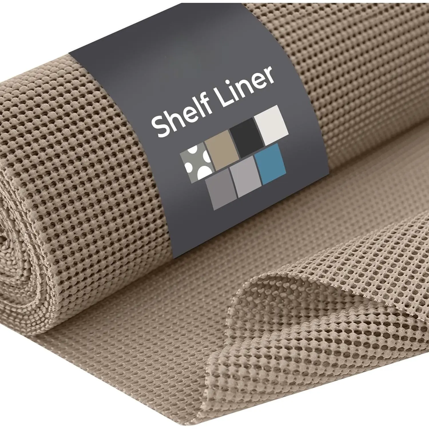 Shelf Drawer and Cabinet Liner, Durable with Strong Grip, 12 in x 20 FT, Non Adhesive Liners Protect Kitchen Cabinets and Cupboard, Pantry, Bathroom Drawers and Shelves, Desks, Light Taupe