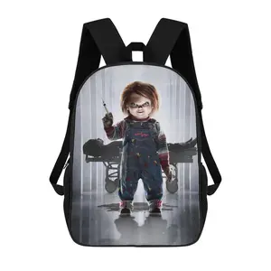 Chucky Backpack - Character design, durable fabric, horror theme, comfortable straps, preppy style, sturdy construction