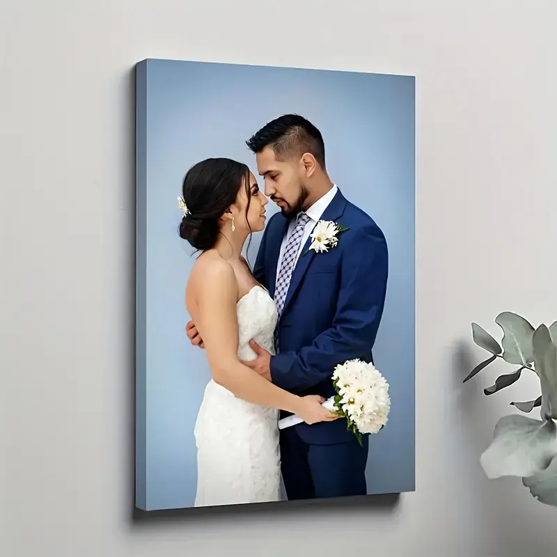 Custom Wedding Photo Canvas Wall Art, Personalized Wedding Portrait Canvas Print, Turn Your Wedding Photos Into Beautiful Memory Artwork, Unique Anniversary Gift for Couple Bride Groom, Newlywed Home Decor