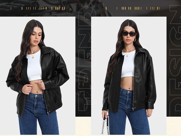 Casly Lamiit Women's Faux Leather Jackets Long Sleeve Zipper Oversized Motorcycle Biker Coat Trendy Travel Casual Outfits Stand Collar Multiple Colors Outerwear Wind & Water-Resistant Premium Faux Leather leather jacket women Casly Lamiit Women's Faux Leather Jackets Long Sleeve Zipper Oversized Motorcycle Biker Coat Trendy Travel Casual Outfits Stand Collar Multiple Colors Outerwear Wind & Water-Resistant Premium Faux Leather leather jacket women