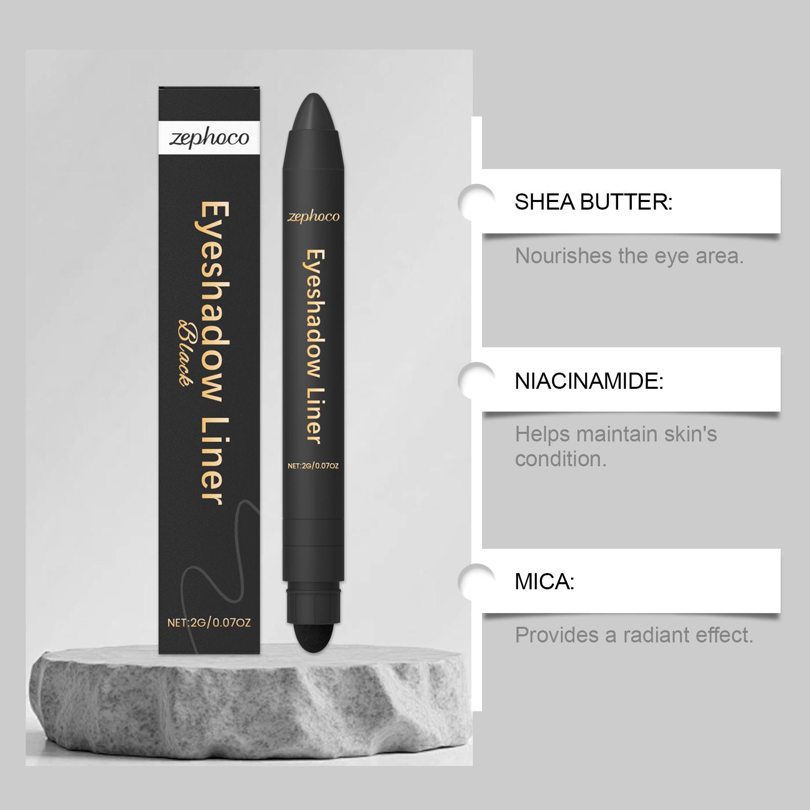 zephoco Black Two-In-One Eyeliner Pen Is Smooth And Silky, Naturally Color-Matching For Various Eye Makeup Occasions, And Easy To Use For Beginners