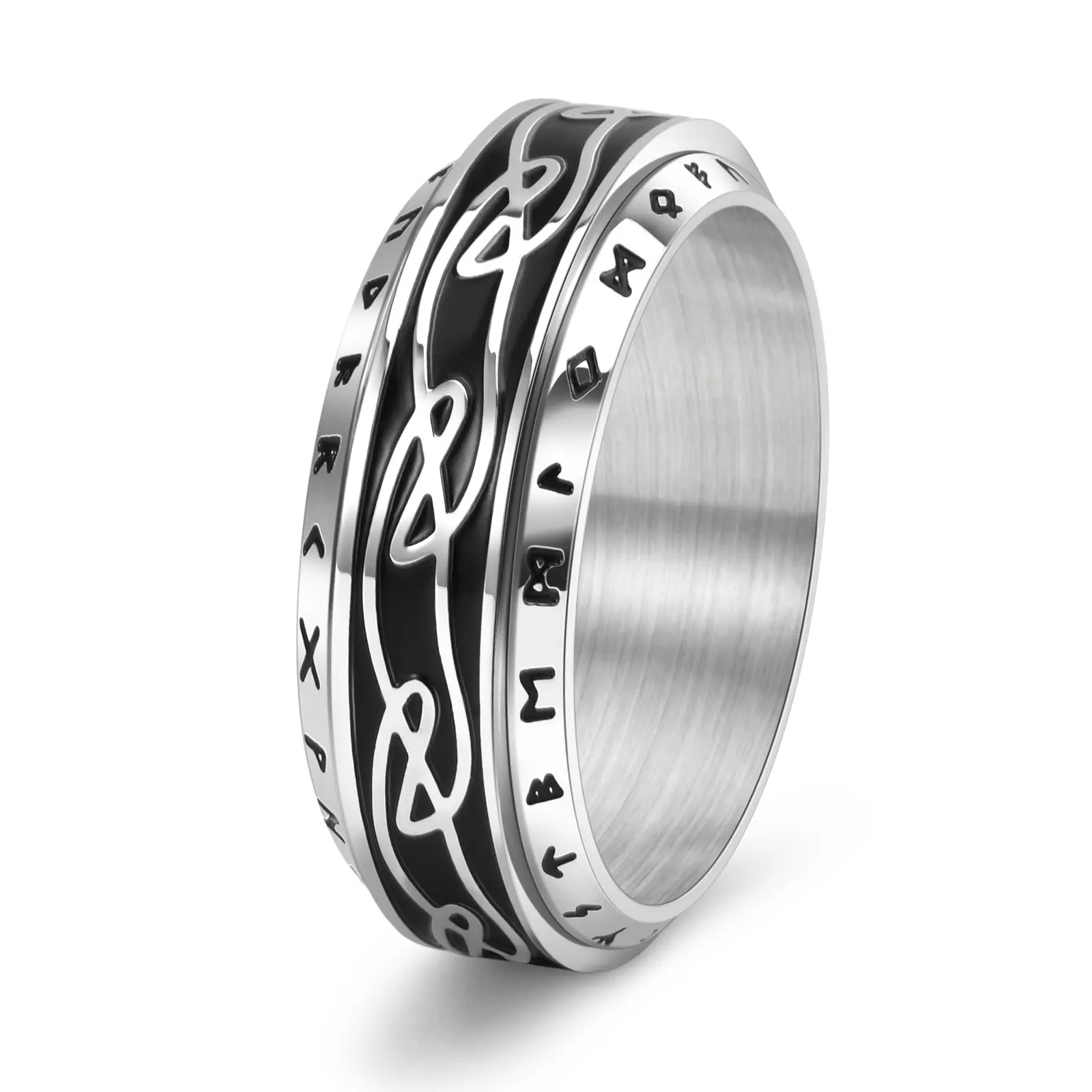 Sleek Gear Spinner Ring for Men in Titanium Steel, a Modern Geometric Fidget Accessory to Alleviate Stress and Anxiety, Accessories Adults, Gifts Adults, Rings, Anxiety Spinner Rings, Men's Accessories
