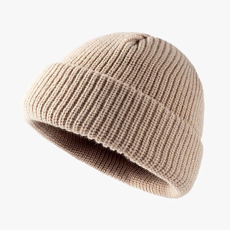 Knitted hat for women in autumn and winter season, melon skin hat for men, warm short style, cold hat, woolen hat