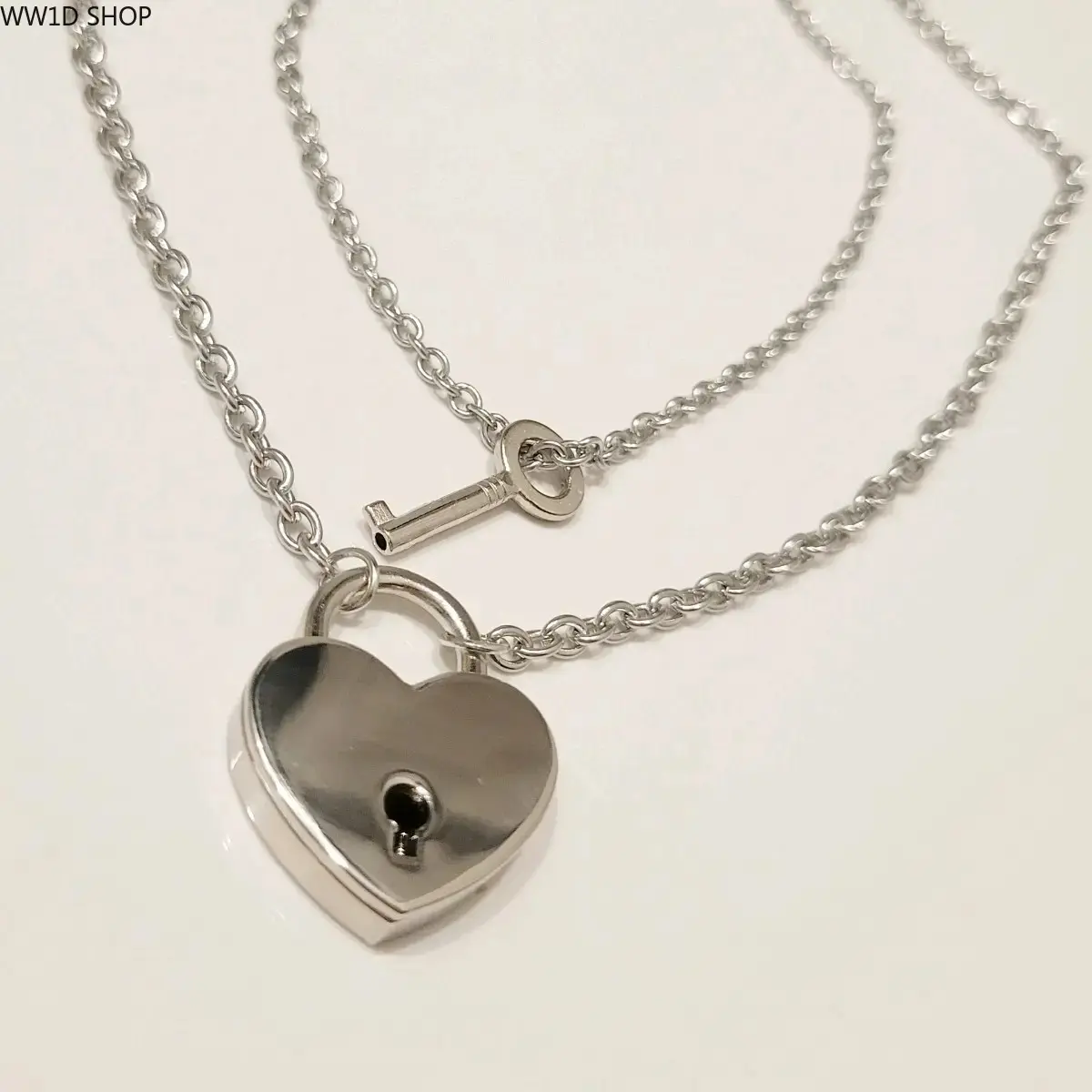 Couple's Heart Padlock and Key Necklaces, Heart Necklace for Women, Fashion Costume Jewelry Accessories, Heart Necklace Women Fashion Jewelry Party Fashion Cool Accessories Chain Jewelry Fashion Pendant Necklace