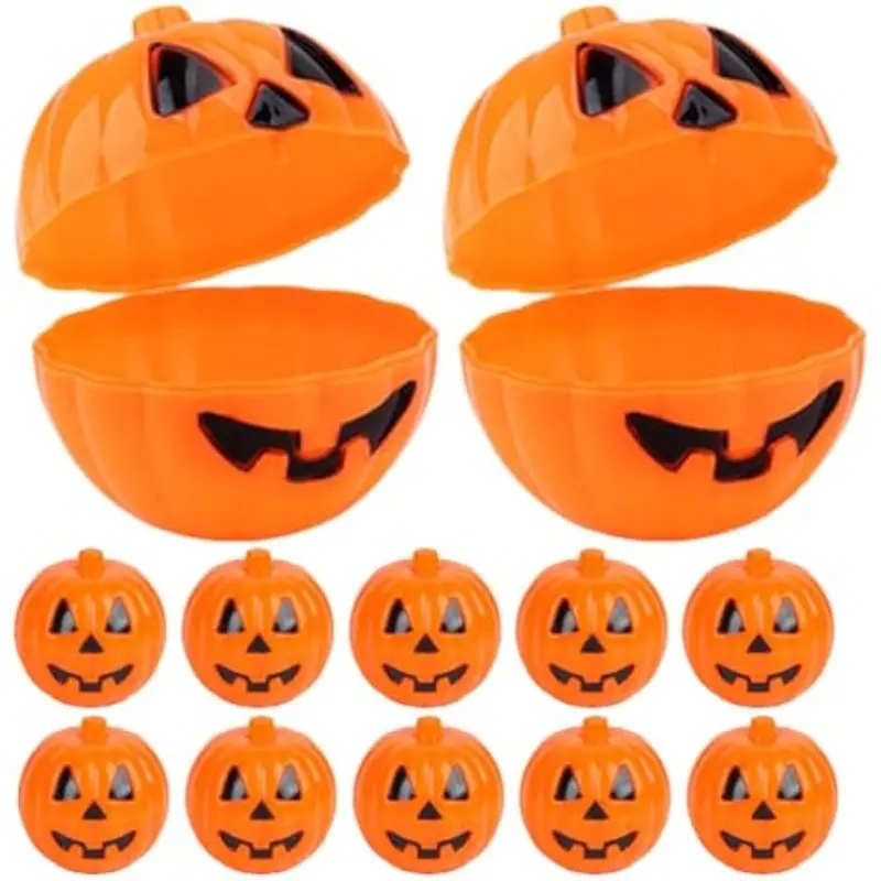 Halloween Pumpkin Box 10 Pack, Openable Pumpkin Blind Box with Lid, Surprise Gift Container for Candy, Toys and Small Gifts, Fun Trick or Treat Party Favor, Stress Relief Prank Toy and DIY Holiday Decoration for Halloween