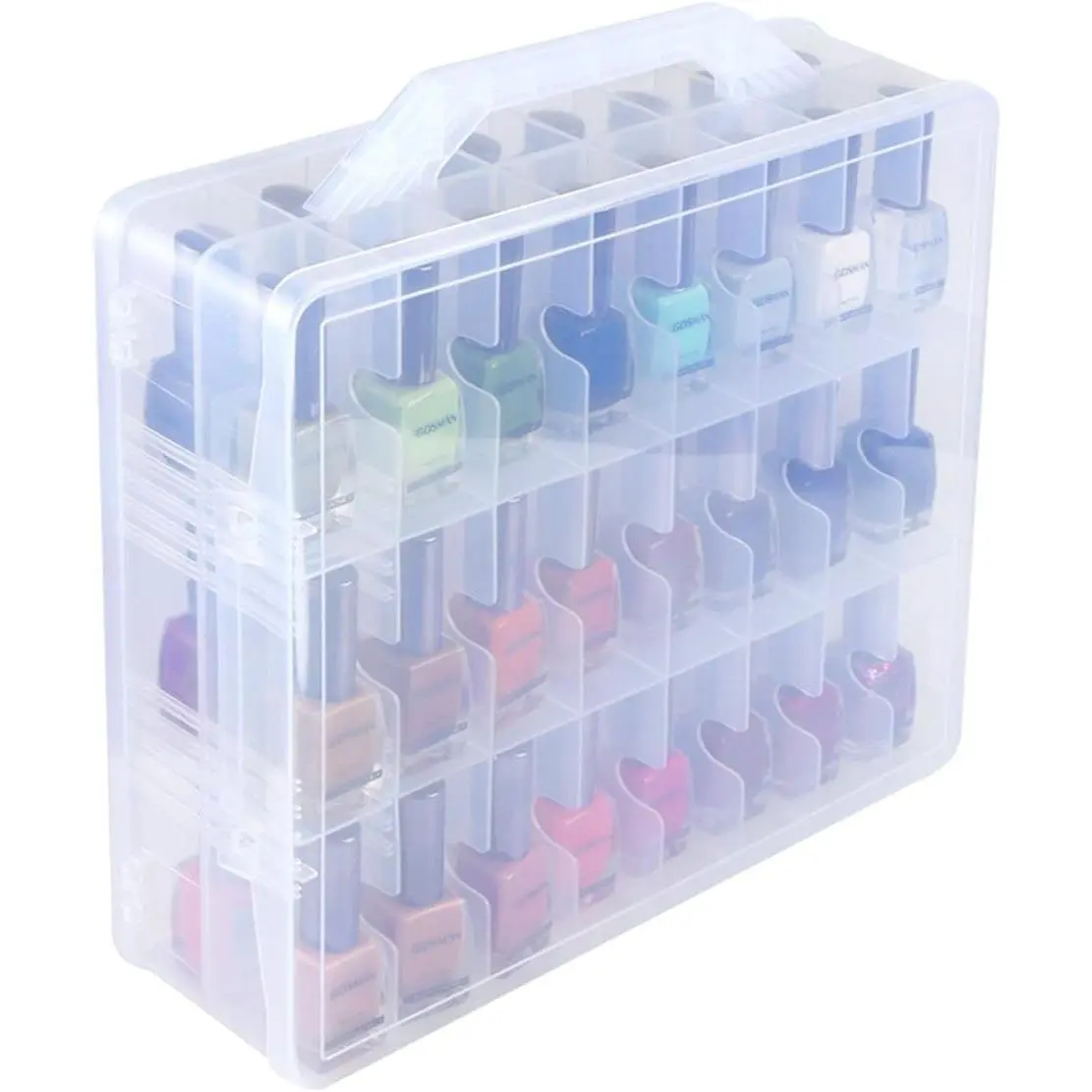 Universal Nail Polish Holder Organizer for 48 Bottles Adjustable Dividers Space Saver