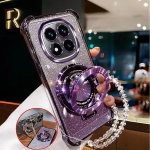 Crystal Bracelet Magnetic Stand Phone Case For Google Pixel 9 9A 9 10 Pro XL 7 7A 8 8A Glitter Shockproof Soft Silicone Cover