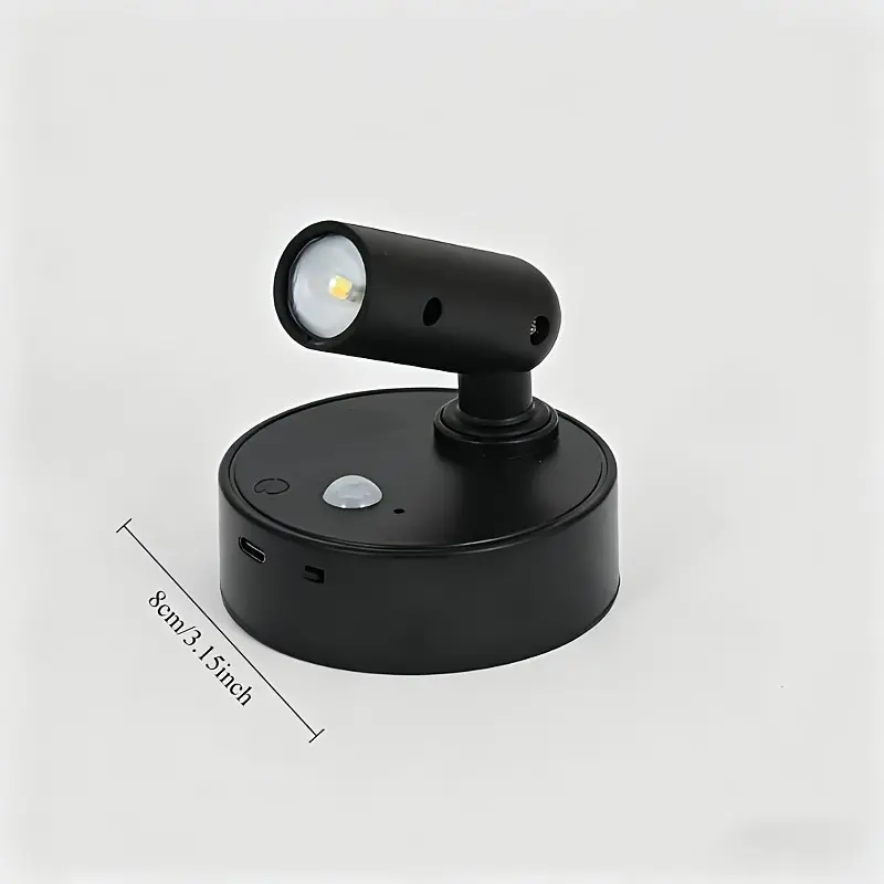 Textured Living Plastic Motion Sensor Spotlight - Cable-Free, Rotatable, Touch Dimming, Dual-Mode Operation, Ultra-Long Battery Life, USB Charging - Ideal for Living Rooms, Art Displays