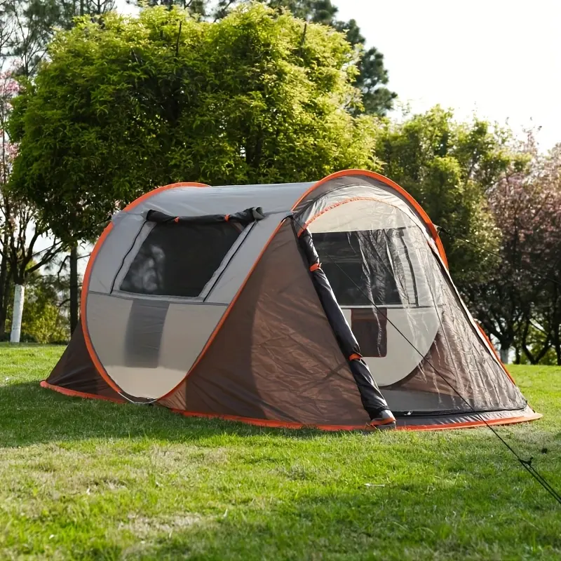 [Pop-Up Camping Tent] 1pc, Fully Automatic Pop-Up Tent, Easy to Set Up Camping Tent, Quick Opening in 1 Second, Excellent Convenience, Suitable for Family Park Camping, Designed for 2-3-4 People, Versatile Features, Quick Setup, Durable Fiberglass Pole St
