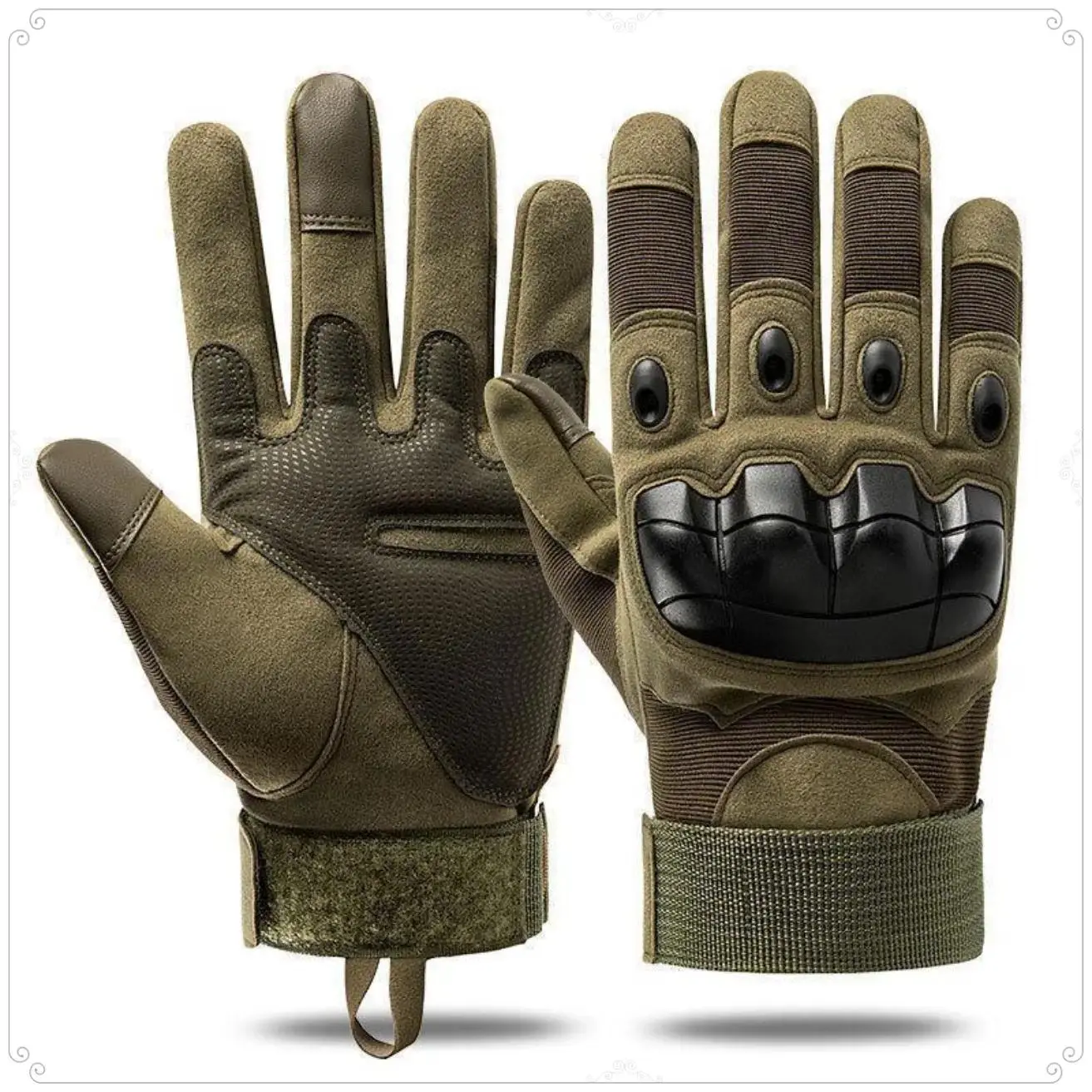 Tactical Gloves Hard Knuckle Gloves with Touchscreen Fingers Hand Gear for Hiking, Camping, Hunting, Combat, Shooting, Cycling, Motorcycle