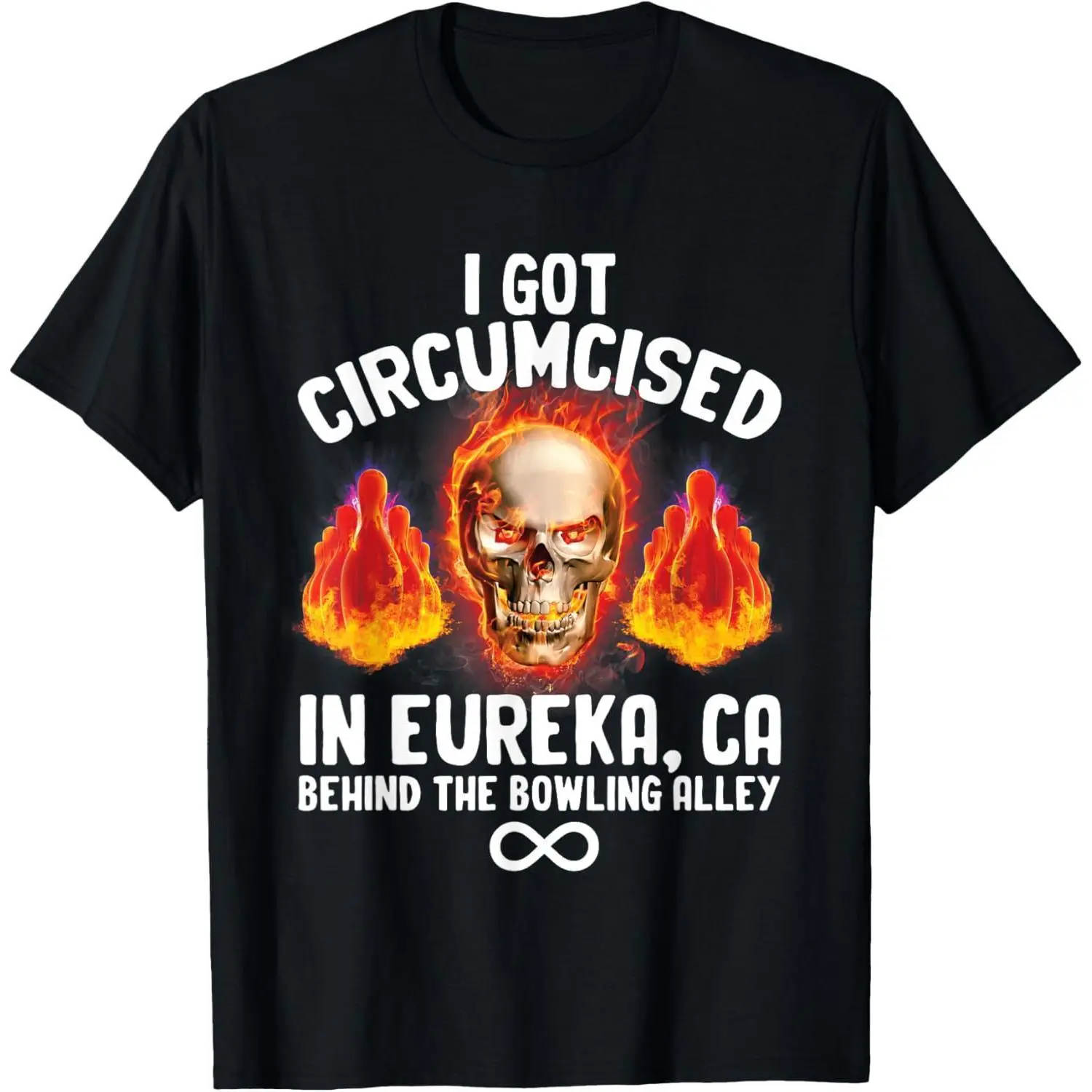 Oddly Specific Humor T-Shirt, Funny "Circumcised Bowling" Meme Graphic Tee, Simple Unisex Fashion Top for Sports & Daily Wear, Clothes, Tshirt, Soft, Casual, Unisex Wear, Humorous Print, Crew Neck, All Seasons