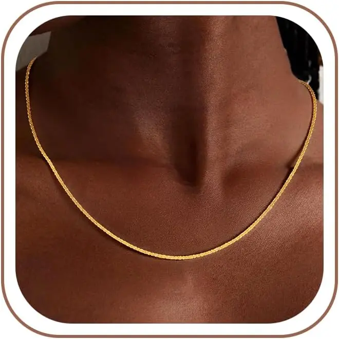S925 Sterling Silver Chain Necklace for Women, Sturdy 2mm Thick Sparkly Daily Jewelry, Colourfast, 16-22 Inch, 16/18/20/22 Inch, Female
