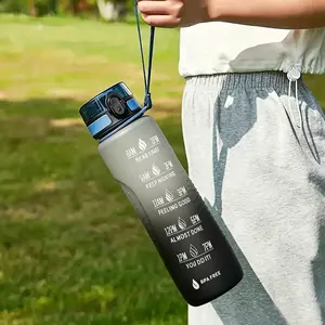 750ML Gradient Sports Water Bottle, Fashionable Outdoor Space Cup, Large Capacity, Durable PC Material, Hand Wash Only, Ideal for Hiking Camping, Daily Water Intake Bottle