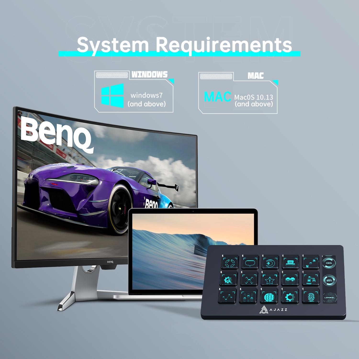 AJAZZ AKP153 Streaming Console Button Customization Programming Operation Feedback Sensitivity Enhances Work Creation Efficiency Compatible with Win/Mac Office Live Streaming Multi Scene Application