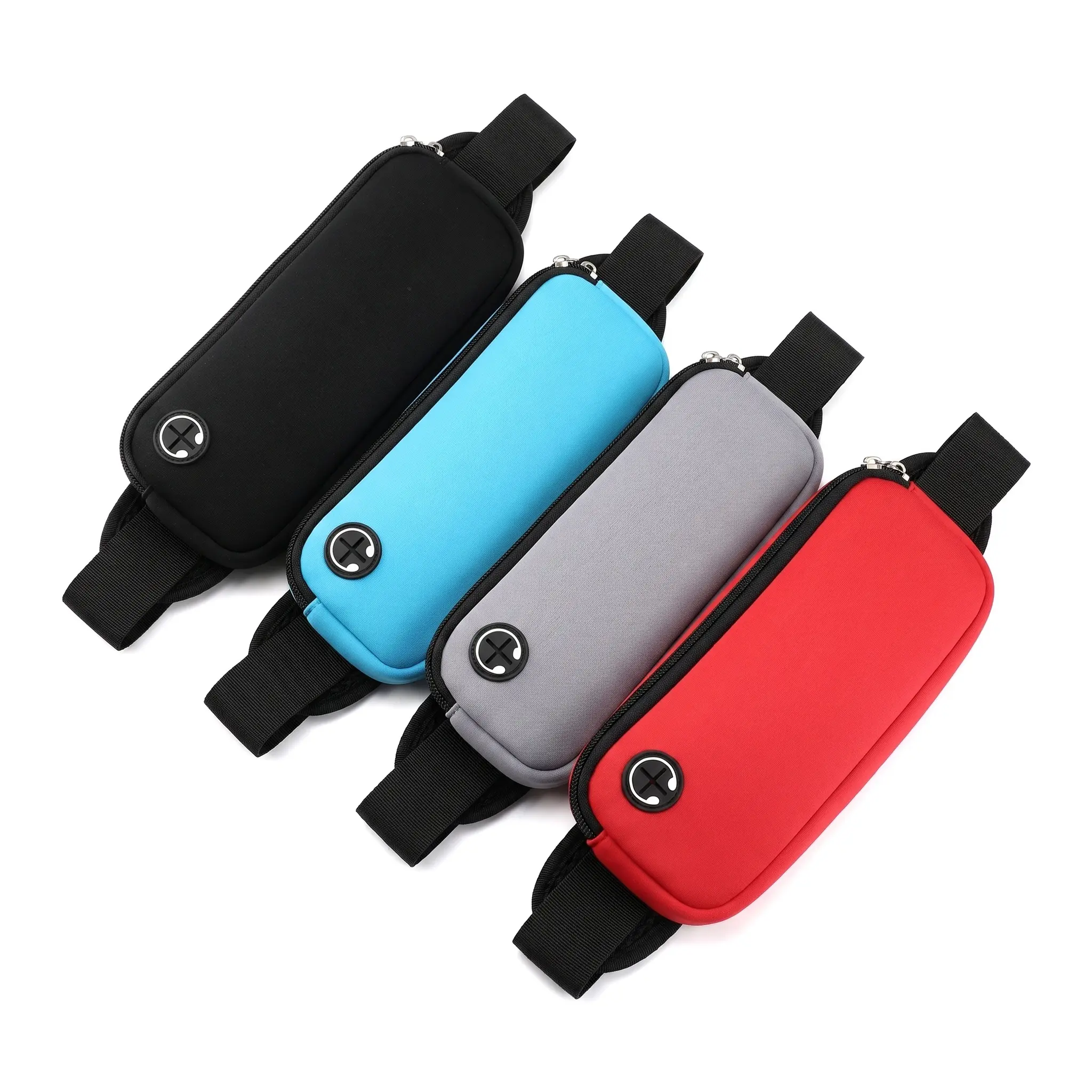 Unisex Ultra-Light Compact Running Waist Pack, Waterproof Sports Phone Pouch, Breathable Neoprene-Nylon Lining Marathon Gear, Foldable Solid-Color Cycling Coin Purse