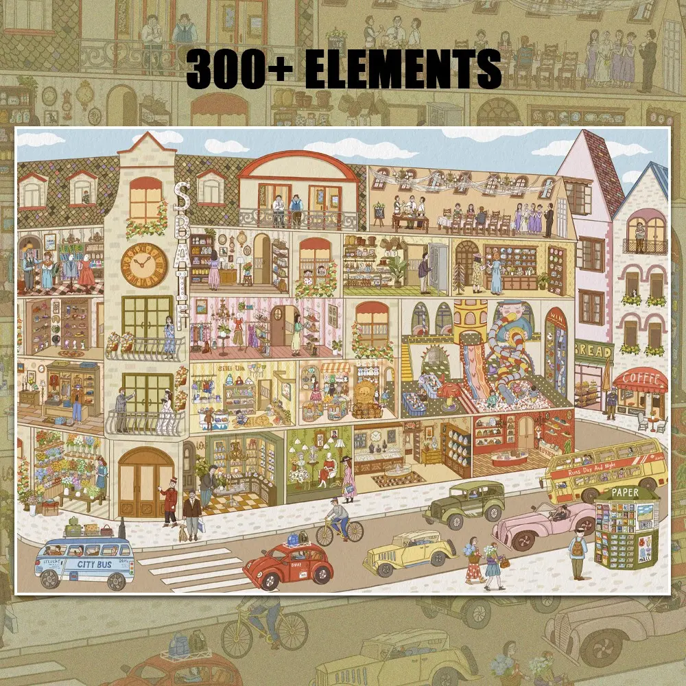 Miniature Cartoon Supermarket Building Diorama Scenery Stickers, 300+ Adorable Mall Front Shop Scenes Stickers for DIY Crafts, Scrapbooking Stickers, Special Gift, and Sticker Collection Books, Immersive Landscape Stickers