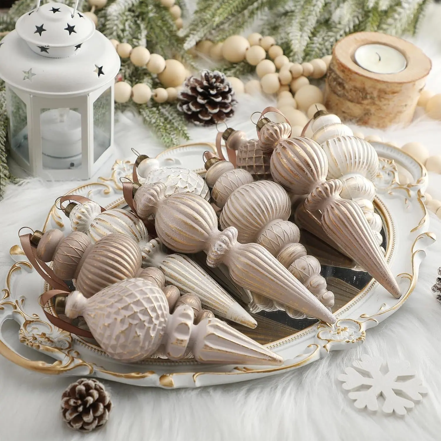 9pcs Vintage Christmas Balls, Hanging Ornament Decorations, Festive Scene Setup, Retro Holiday Accessories, Perfect for Christmas Celebrations