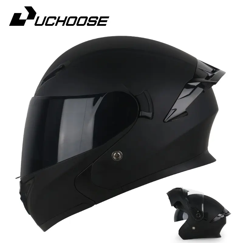 Dot Certified Motorcycle Helmet, Unisex Flip-Up Design, Lightweight Small Shell, Colorful Lenses, All-Season Use, Dual Lens Options