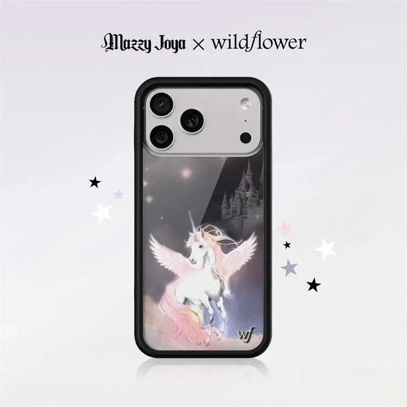 Wildflower Mazzy Joya Phone Case with Contemporary Art, Photorealism, Hyperrealism Designs - Shockproof Back Casing for iPhone 17,16,15,14,13,12 Pro Max Plus - WF Fashion Unicorn Horse Style, Device Protection, Expressionism, Ethnic