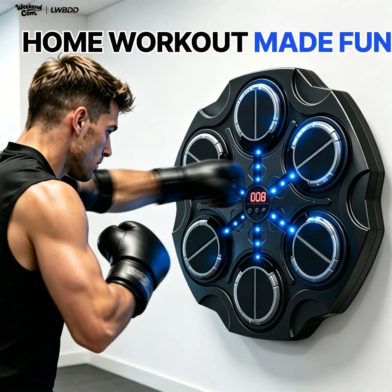 2026 Upgraded Music Punching Machine With Free Boxing Gloves, 9-Speed Settings - Wall-Mounted Smart Punching Toy, Smart Counting Punching Trainer, Suitable For Home, Indoor, And Gym Use, Ideal For Home Workouts And Parent-Child Interactive Fun