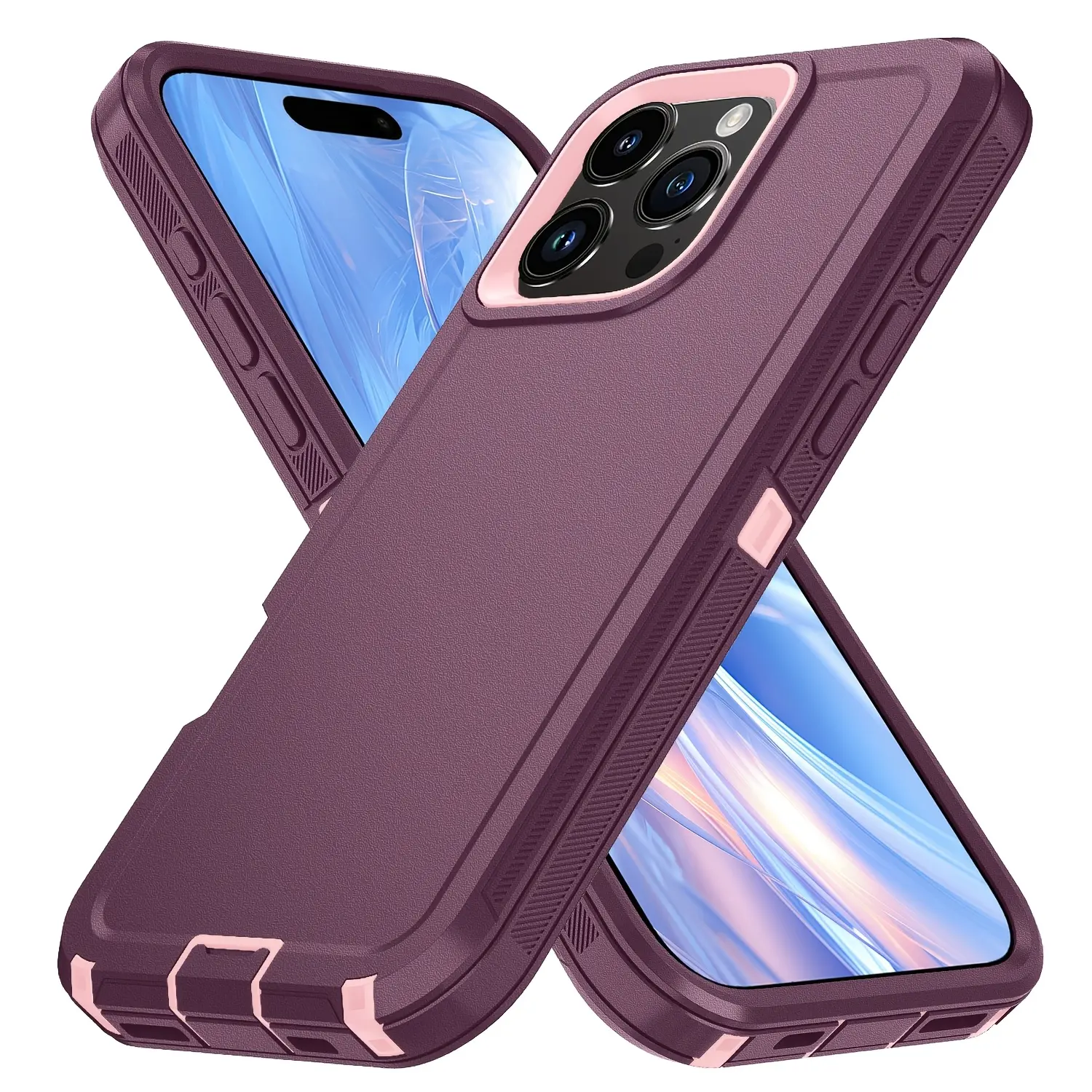Rugged Outdoor Hiking Smartphone Case, Dual-Layer TPU-PC Handheld Devices Protection Accessories, Anti-Dust Anti-Impact Cover for iPhone 17/16/15/14/13/12 Pro Max Plus Air, Casing