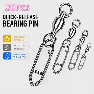 20PCS Quick-Release Bearing Pins with Snap Rings – High-Speed Stainless Steel Fishing Lures Connector for Saltwater & Lures