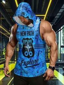 Summer Training Tank Top, Hooded Sleeveless, Breathable and Stylish, Essential for Men, Perfect for Gym and Outdoor Activities