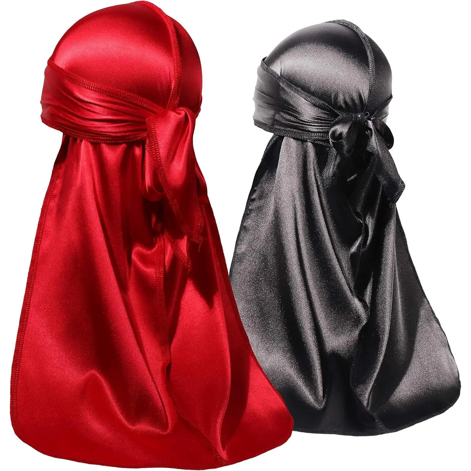 2 PCS Silky Satin Baby Durags for Boys Girls Infant - Soft Breathable Stretchable Adjustable Headwrap, Vibrant ColorsGift