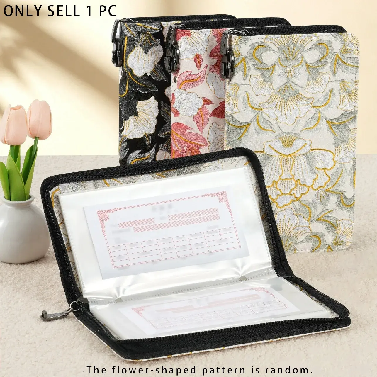 Bank Certificate of Deposit and Card Organizer, Lockable Financial Management Book, Holds 100 Slips and 24 Cards, Fun and Easy-To-Store Binder