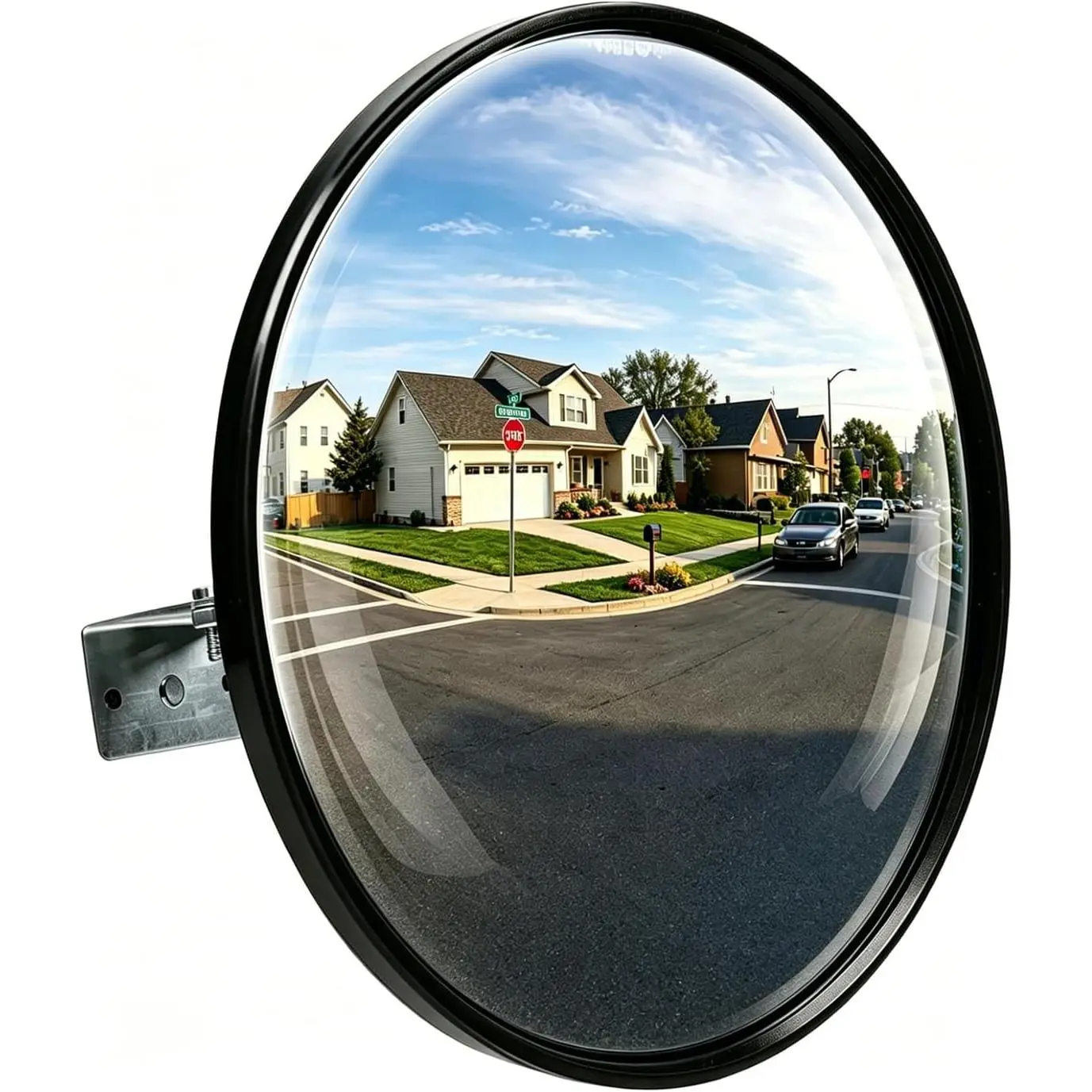 12" Convex Safety Mirror - 180° Adjustable Wide Angle Shatterproof Acrylic Mirror, Easy Wall Mount, All Seasons Indoor/Outdoor Use for Driveway, Garage, Eliminate Blind Spots