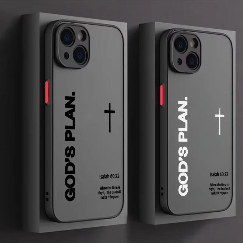 'God's Plan" Isaiah 60:22 Bible Verse Cross Bible Jesus Phone Case for iPhone 17 16 15 14 13 12 11 Pro Max Luxury Shockproof Protection Smartphone Cover Suitable for Samsung for Galaxy S26 25 24 23 22 21 Plus Ultra FE A13/14/16/17/33/34/35/36/54/55/56