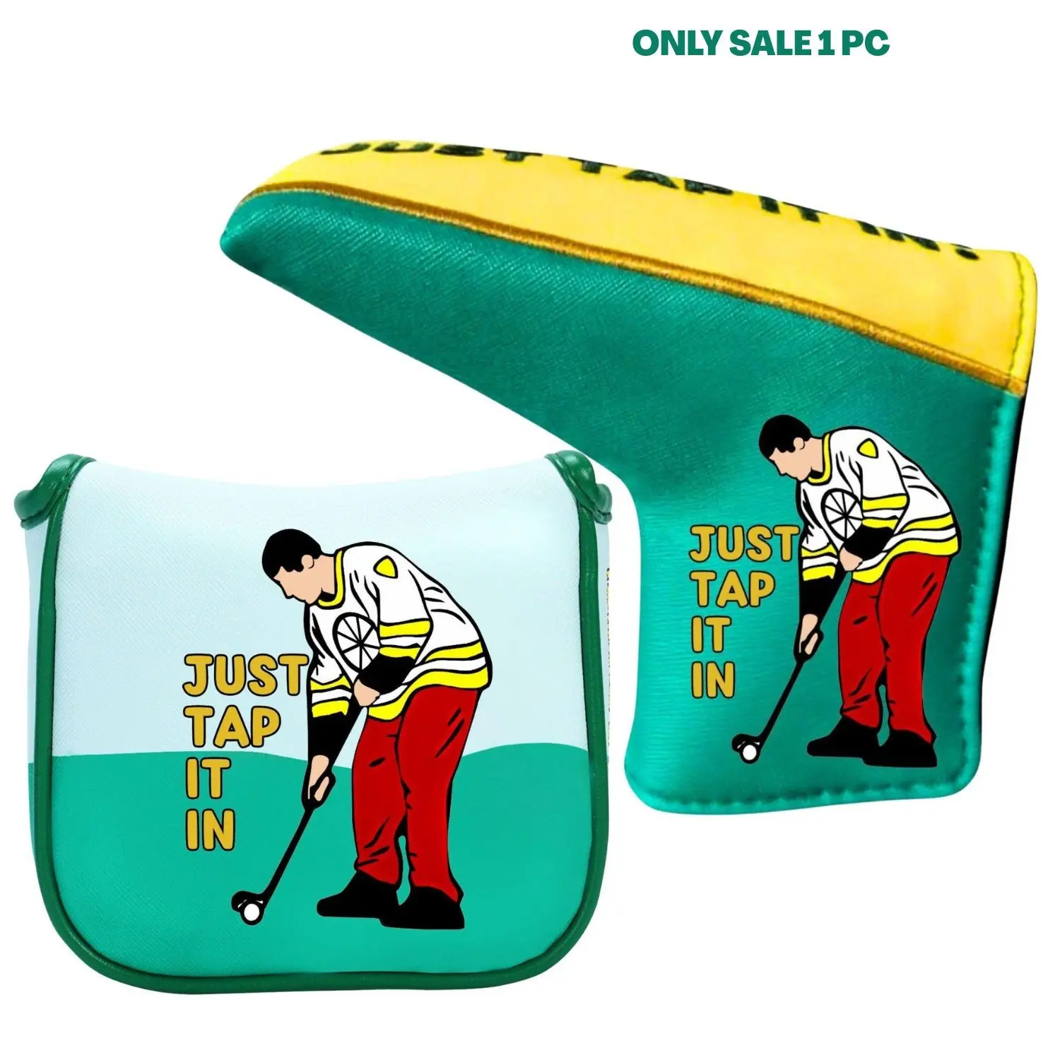 Premium Golf Putt Cover with Happy Gilmore Design, Golf Club Protector Putter Headcover with stylish Carton Pattern, Funny Golf Accessories for Father's Day Gift