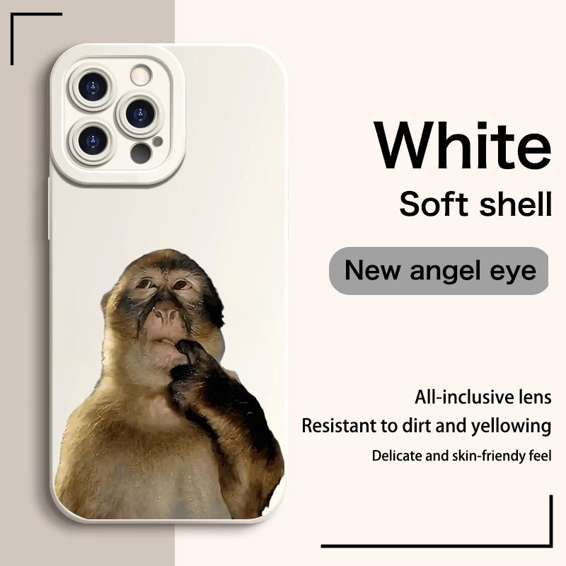 Cute Monkey Pattern Phone Case , TPU Soft Silicone , Fully Protected and Shockproof For iPhone 17 16 15 Pro Max 14 13 12 11 X Plus Air 17e Mini Funny MEME
