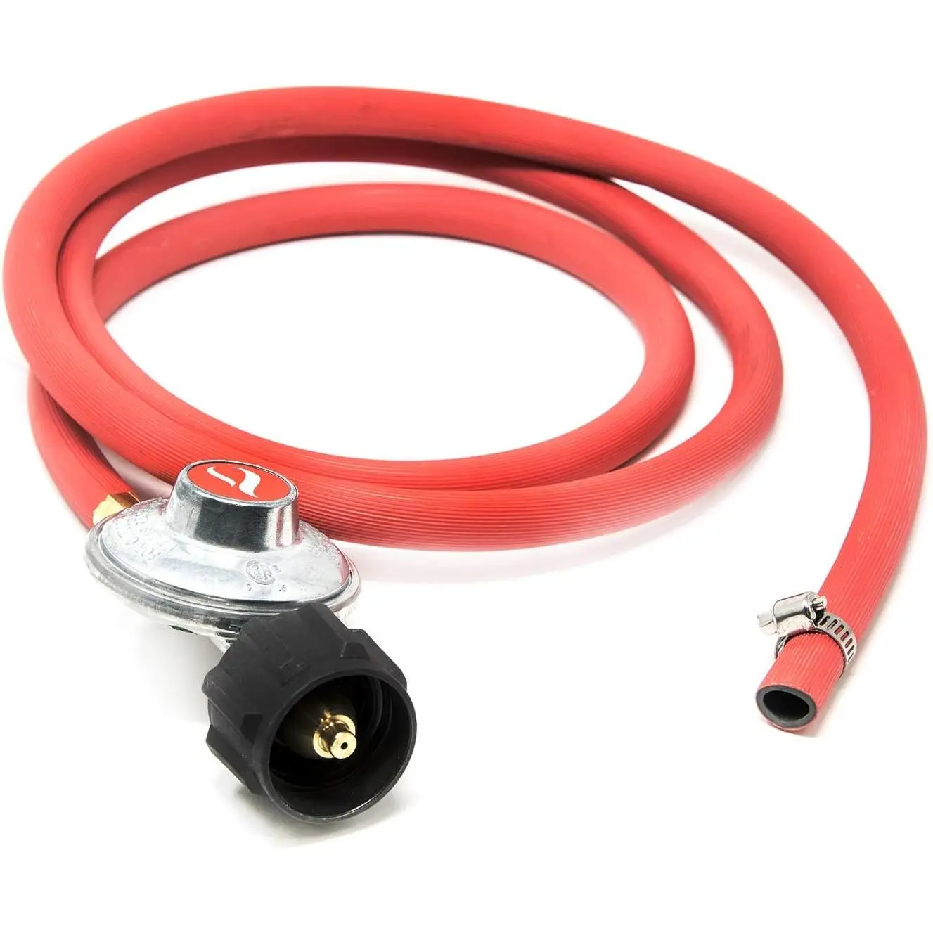 Gas One 2102 New Improved 6 ft Low Pressure Propane Regulator and Hose Connection Kit for LP/LPG Most LP/LPG Gas Grill, Heater and Fire Pit Table,Brown/A