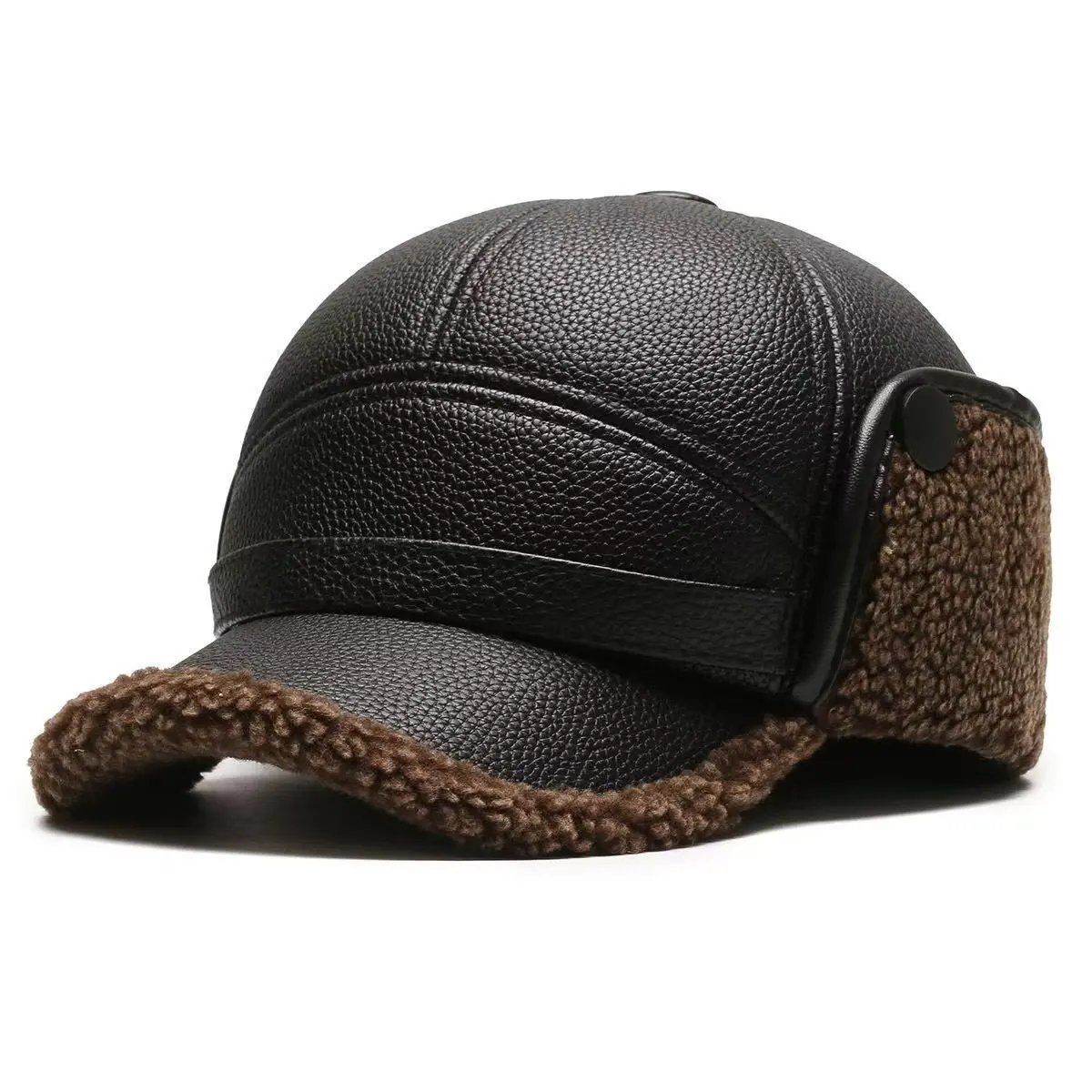 Men Lei Feng Baseball Cap With Arctic Velvet Lined Earmuffs Super Warm Winter Hat For Middle Aged Elderly Senior Citizens Classic Windproof Cold Protection Hat Ideal Father Gift Daily Outdoor Walking Travel Cold Weather Headwear Accessory