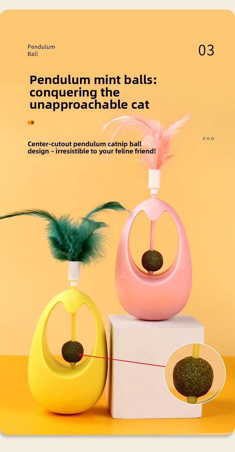 Interactive Catnip Mint Ball - Natural Catnip Lollipop for Chewing & Playing - Crunchy Dental Toy for Teeth Cleaning - Durable & Fun Cat Teething Toy for All Ages