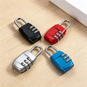 4-Pack Heavy-Duty Combination Padlocks with 999 Combos, Zinc Alloy 3-Digit Code Locks, Sturdy Metal Shackle Locks for Various Uses, Lock for Gym Locker