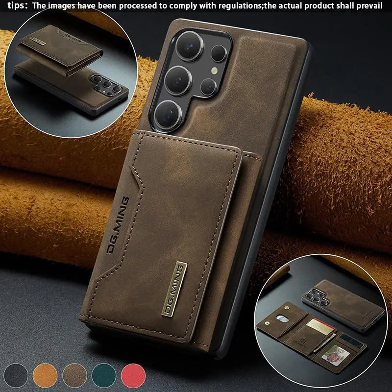 Leather Card Slot Shockproof Phone Case, Compatible with Samsung Galaxy S26 Ultra S25 Ultra S24 Ultra S23 Ultra S22 Ultra, Protective Cover