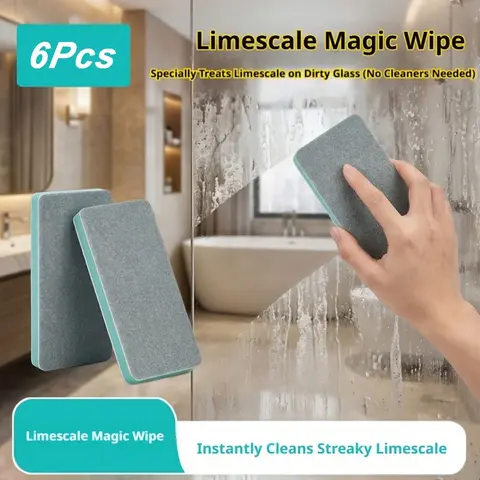 6pcs Glass Water Stain Magic Eraser Brush, Home Bathroom Mirror Shower Tile Strong Water Stain Remover, Multi-Functional Window Glass Cleaning Tool Cleaning Supplies