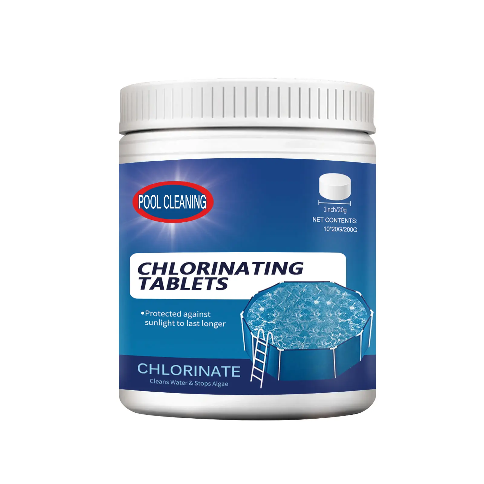 Pool Cleanser Sustained,Release Pool Water Decontamination Deodorant Cleansing Multi-Function Effervescent Cleansing Tablet Multi-Functional Instant Pool Cleaning And Pool Water Improvement Effervescent Tablets