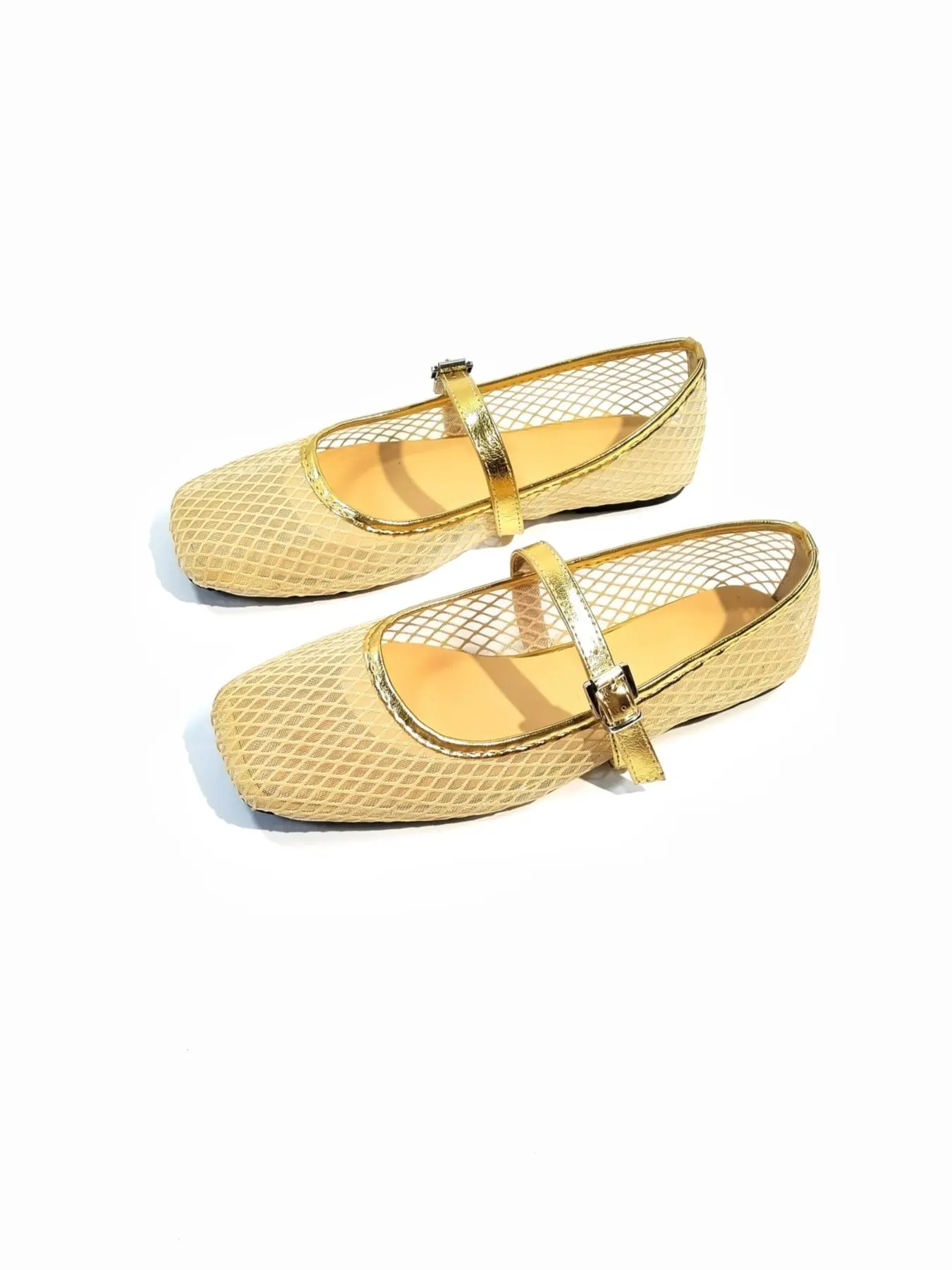 Women's Mesh Cut-Out Mary Jane Shoes, Casual Summer Sandals, Breathable Flat Sole, Comfortable Rubber Sole, Daily Wear, Wide Fit, Casual Flats