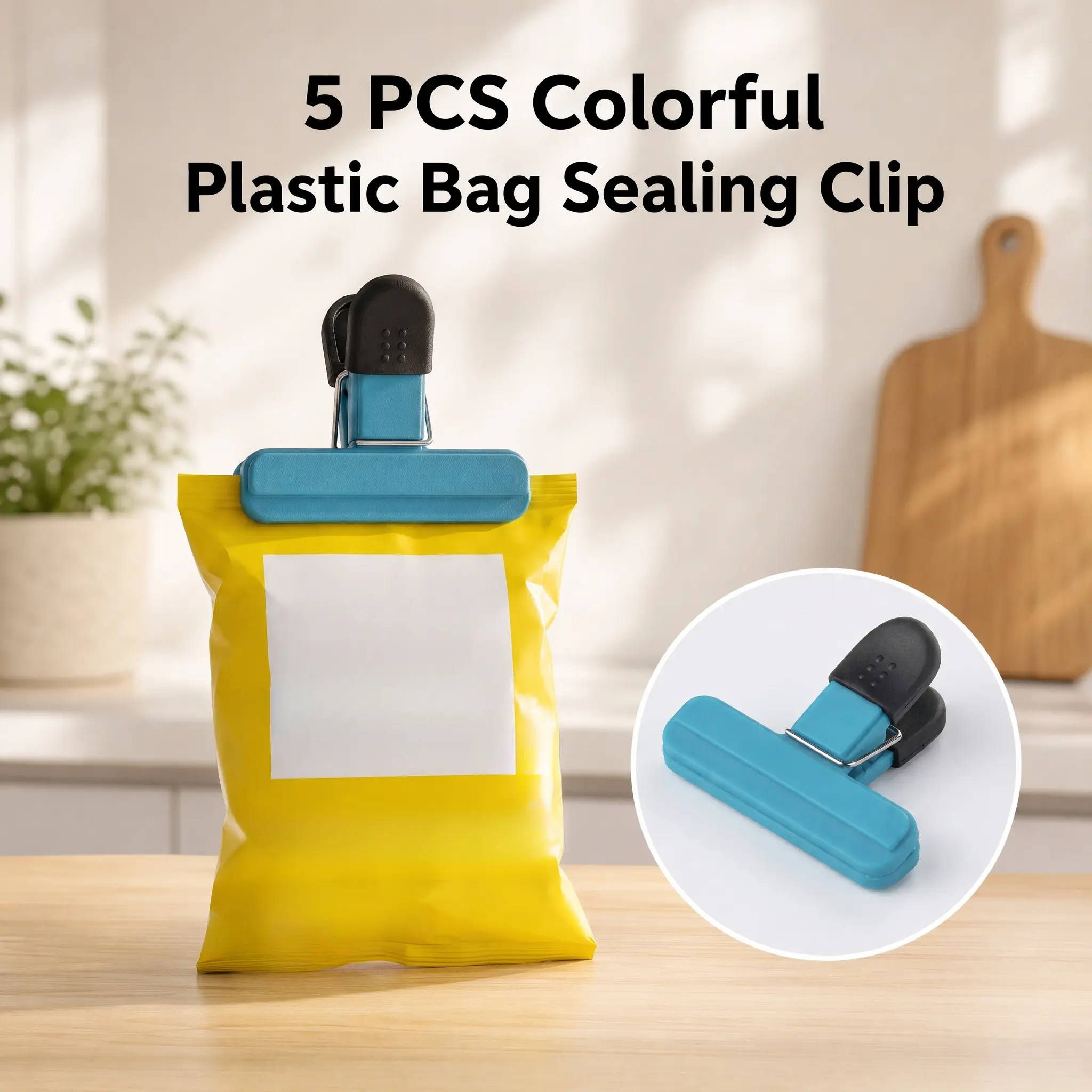 5 PCS Colorful Plastic Bag Sealing Clip, Multifunctional Food Bag Sealing Clip, Kitchen Storage Clip, Kitchenware Accessory, Household Kitchen Accessories, Utensils, Multifunctional Kitchen Tool, Modern Kitchen Gadgets-YY1