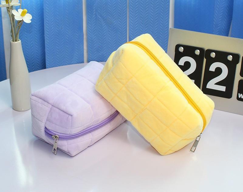 Cute Canvas Pencil Case, Aesthetic Pillow Shape Large Capacity Zipper Pouch, Soft Multifunctional Cosmetic & Stationery Bag for Back to School, College, Travel Makeup Storage