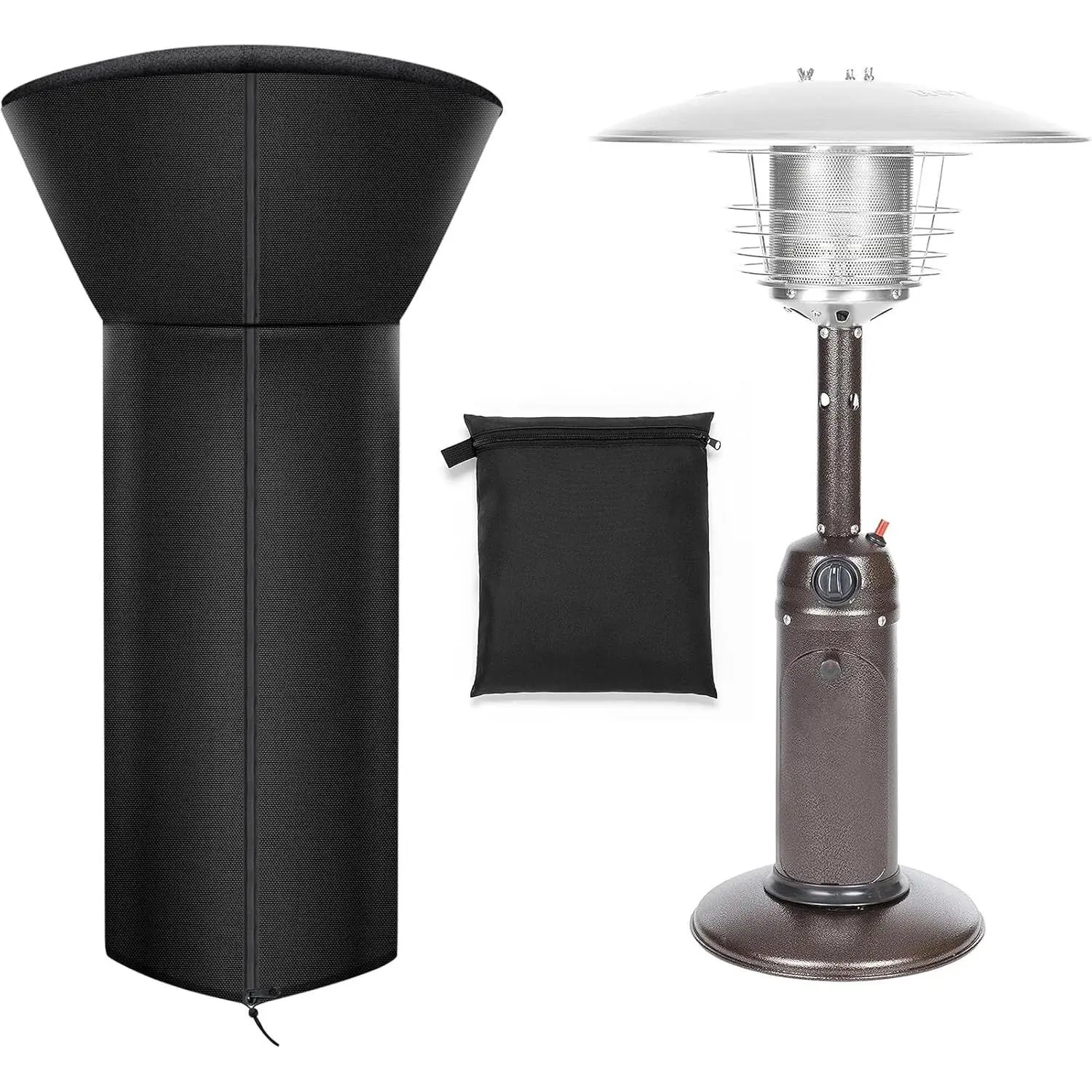 Heavy-duty Weather-resistant Oxford Fabric Tabletop Heater Cover Waterproof Dust-proof Snow-proof Windproof with Zipper and Storage Bag for Mini Tabletop Patio Heater