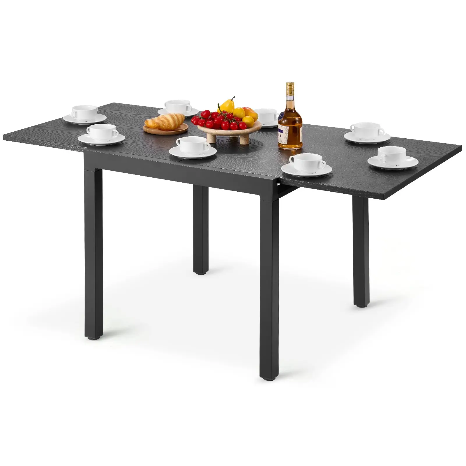 【DealsForYouDays】VEVOR Expandable Rectangular Outdoor Dining Table, 32-63 in Aluminum Frame with Metal Slats, Extendable Table for Backyard Dining, All-Weather Furniture for Lawn, Dark Gray, Extendable Dining Table, Expandable Table