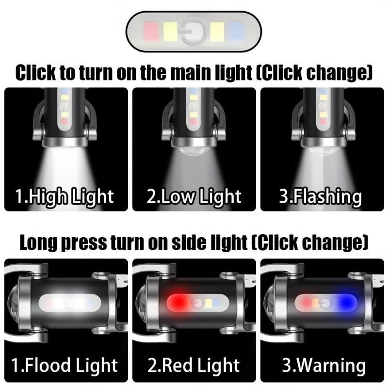 Multifunctional Keychain Flashlight, 1 Count Portable Waterproof Car Keychain Light with COB Side Light, Rechargeable Flashlight with 6 Lighting Modes