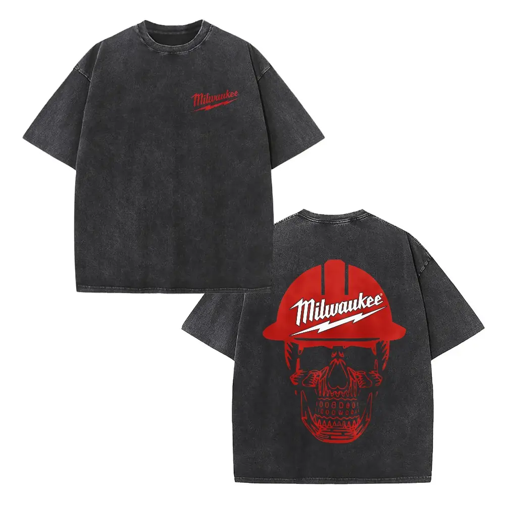 Women's Charcoal Graphic Print T-Shirt - Vintage Wash, Unisex Fit Ease, Short Sleeve, Round/Crew Neck, Breathable Cotton, Oversized Casual Outdoor Top