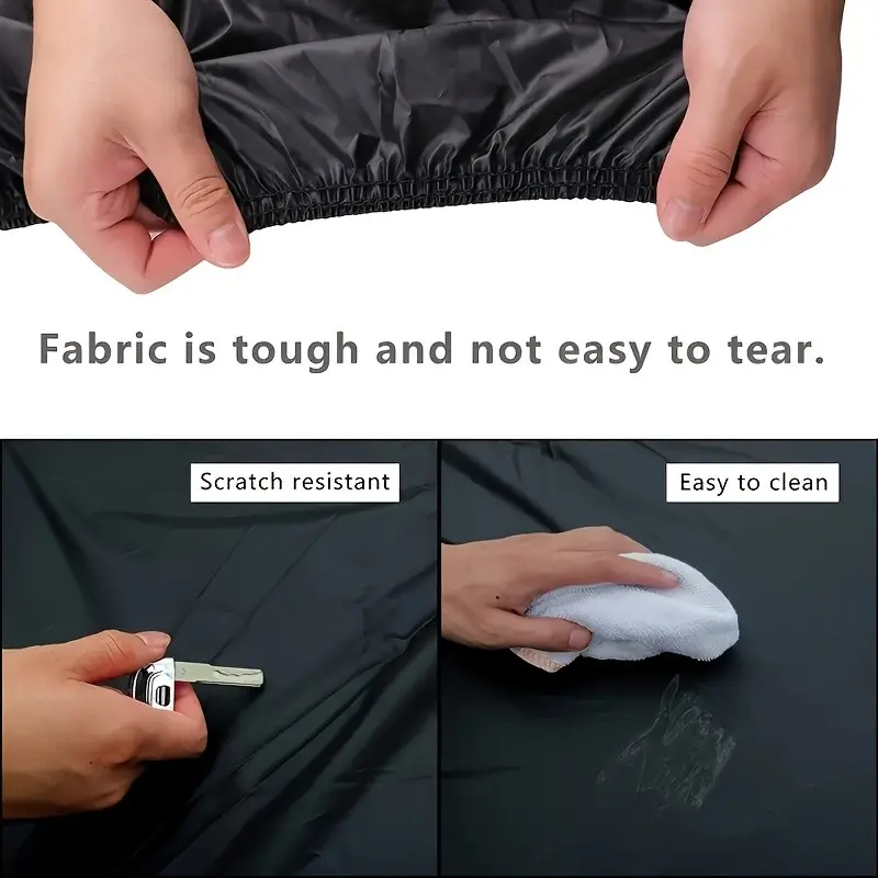 Black Motorcycle & Electric Bike Bicycle Cover, All Season Outdoor Protector, Waterproof Dustproof UV & Snow Resistant, Tear Resistant Easy Clean Storage Cover Fits Most Motorcycles, E-Bikes & Bicycles