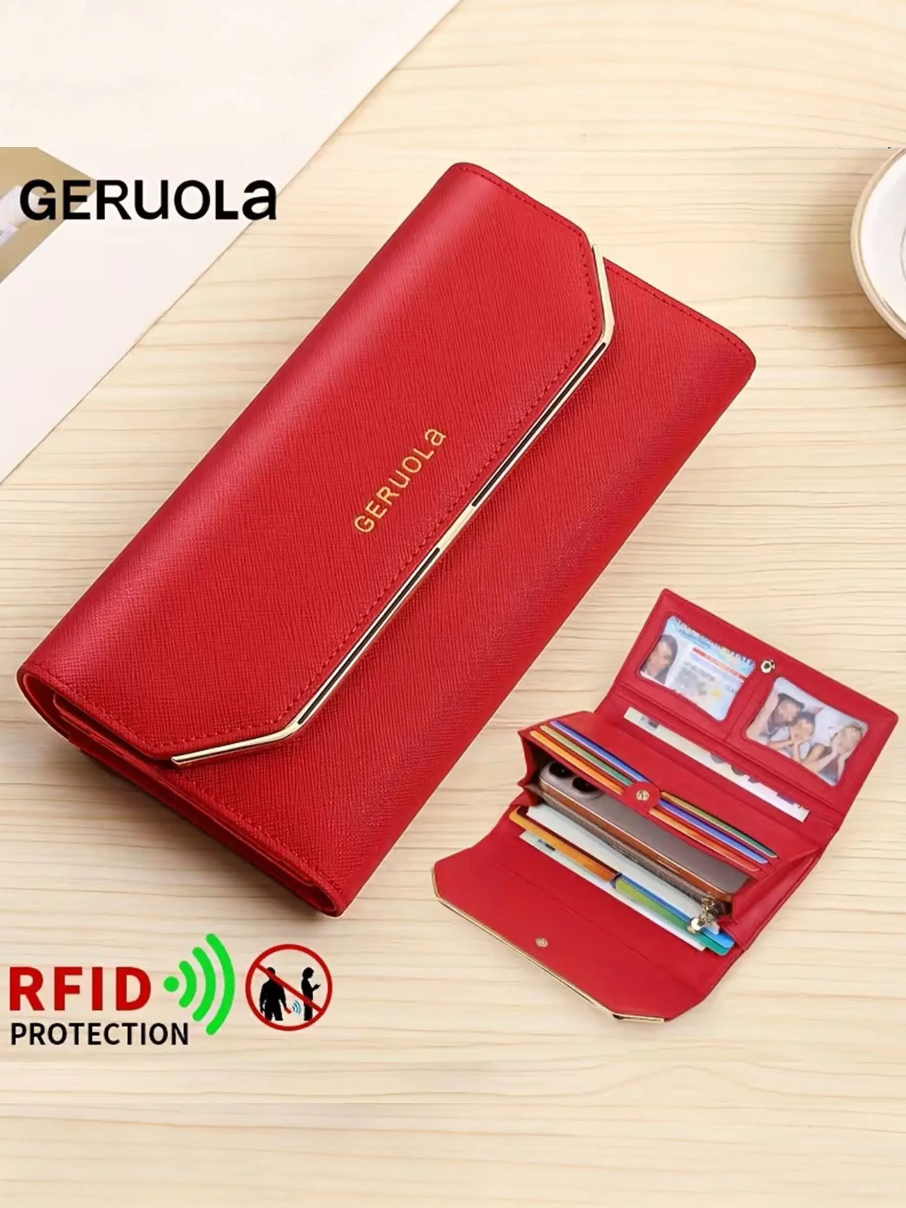Rfid Anti-Theft Leather Zipper Wallet, Leather Rfid Wallets, Multi-Functional Card Holder, Large Capacity Foldable Zipper Money Clip, Perfect Gift for Holidays