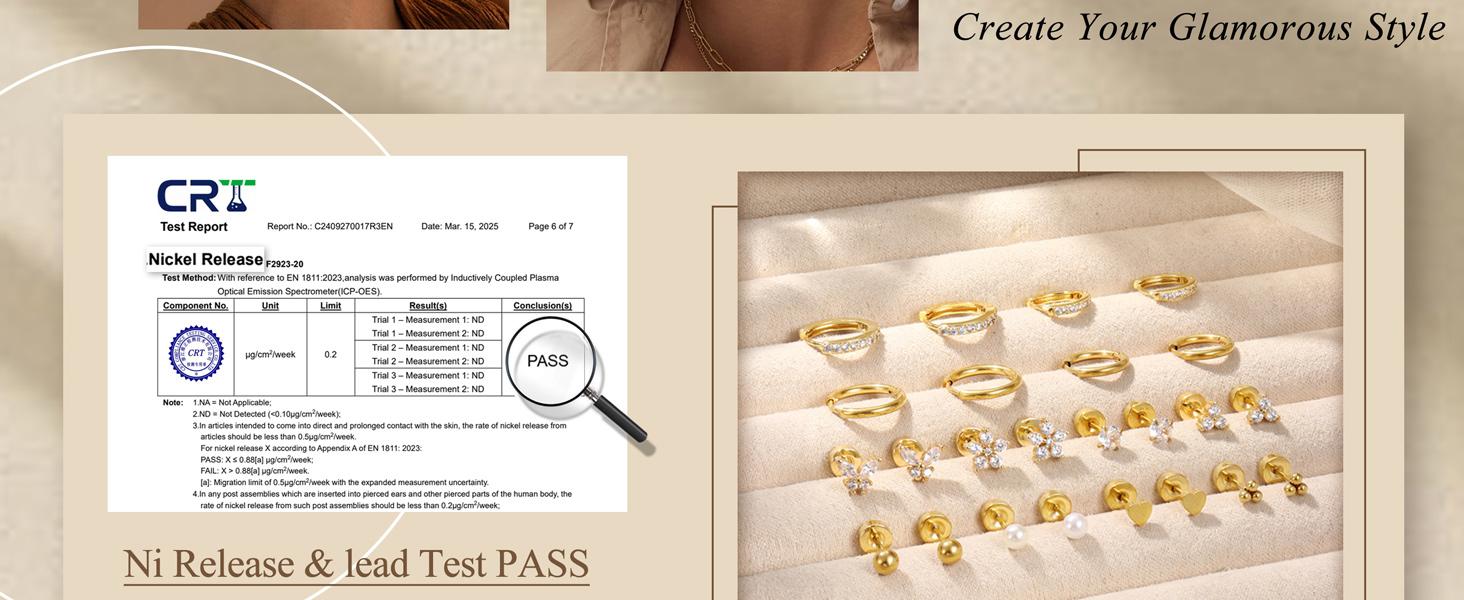 Jstyle Trendy 14K Gold Plated Chain Earrings for Women Hypoallergenic Double Piercing Dangle Chain Huggie Hoop Earrings